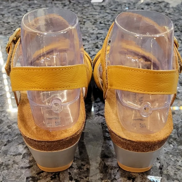 Naot, the Throne Wedge Sandals, Yellow (Marigold) Women's Size 7 (38) - Picture 4 of 11